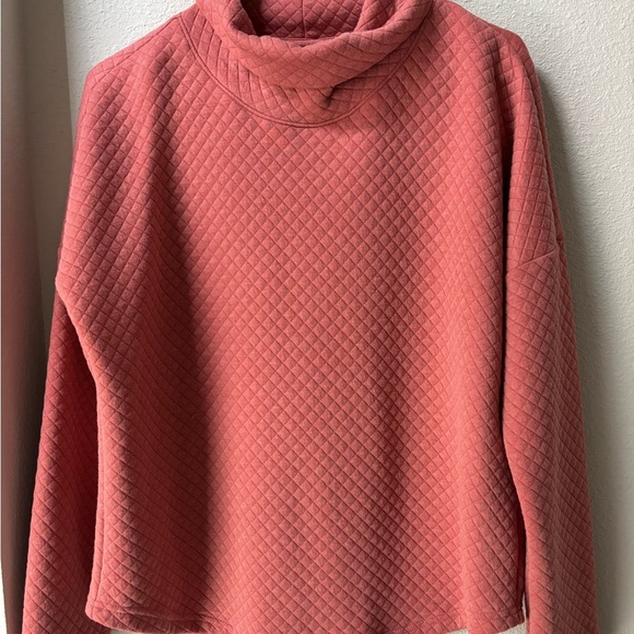 Southern Tide Quilted Pink Cowl Neck Sweatshirt - Picture 4 of 8